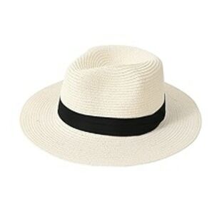 Panama Jack Medium Wide Brim Straw Hat Cream Jazz Top Panama Sun Shade S / M